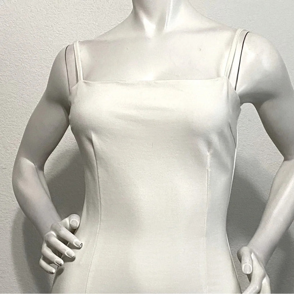 Tiger Mist "NEW" White Take On Straight Neck Adjustable Straps Mini Dress Size M - Picture 2 of 8